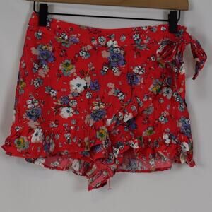 Free People Floral Print Tie Shorts